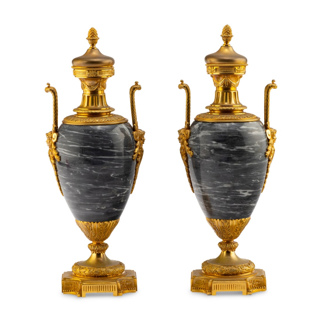 A Pair of Louis XVI Style Gilt Bronze Mounted Marble Urns (1 of 6)