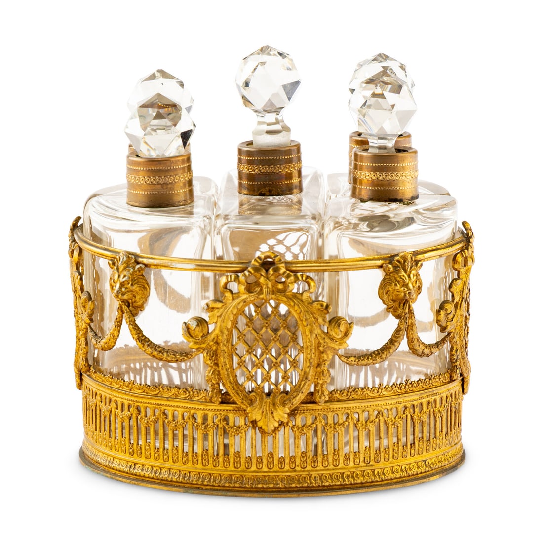 A Palais Royal Gilt Bronze and Cut Glass Scent Caddy (1 of 4)