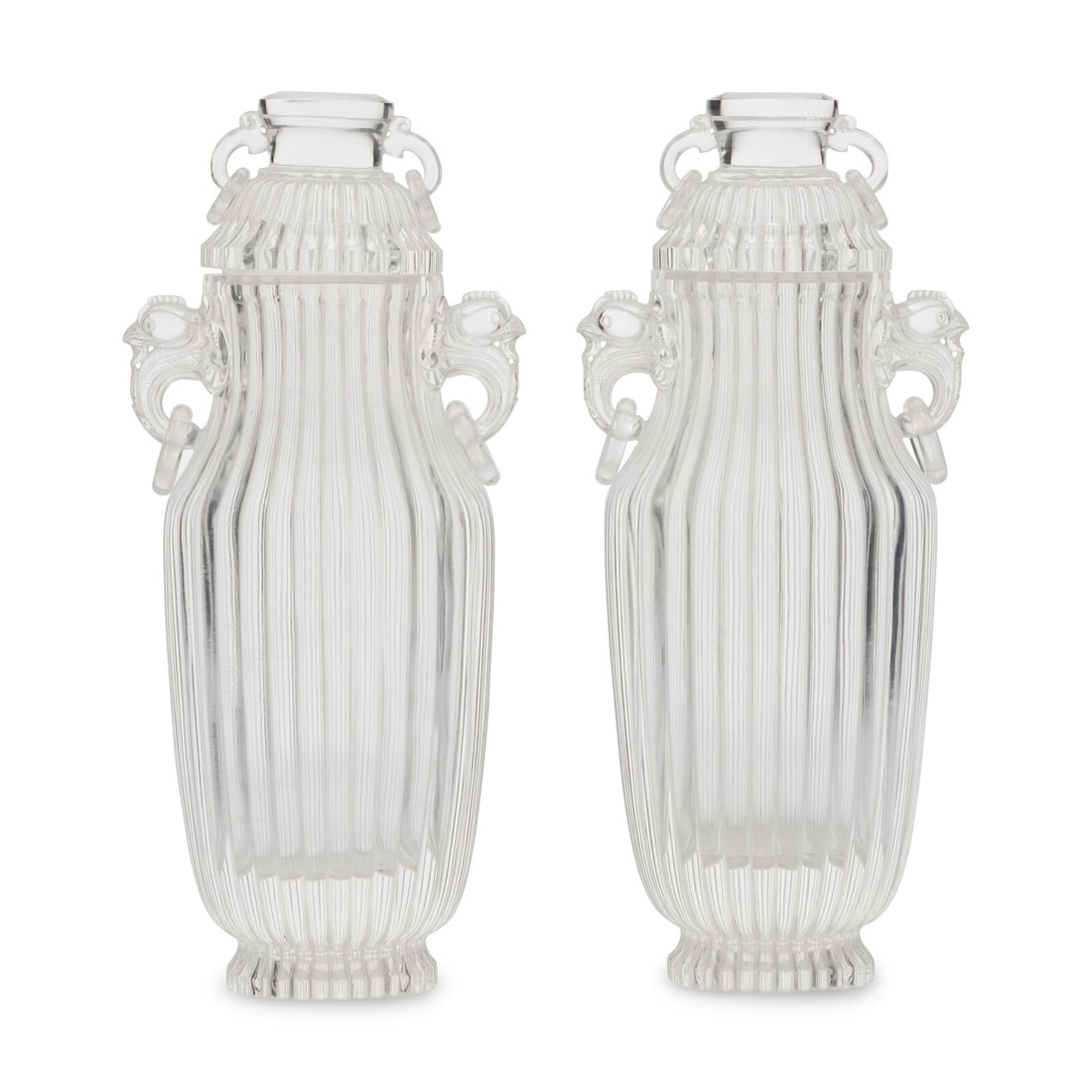 A Pair of Chinese Rock Crystal Covered Vases (1 of 3)