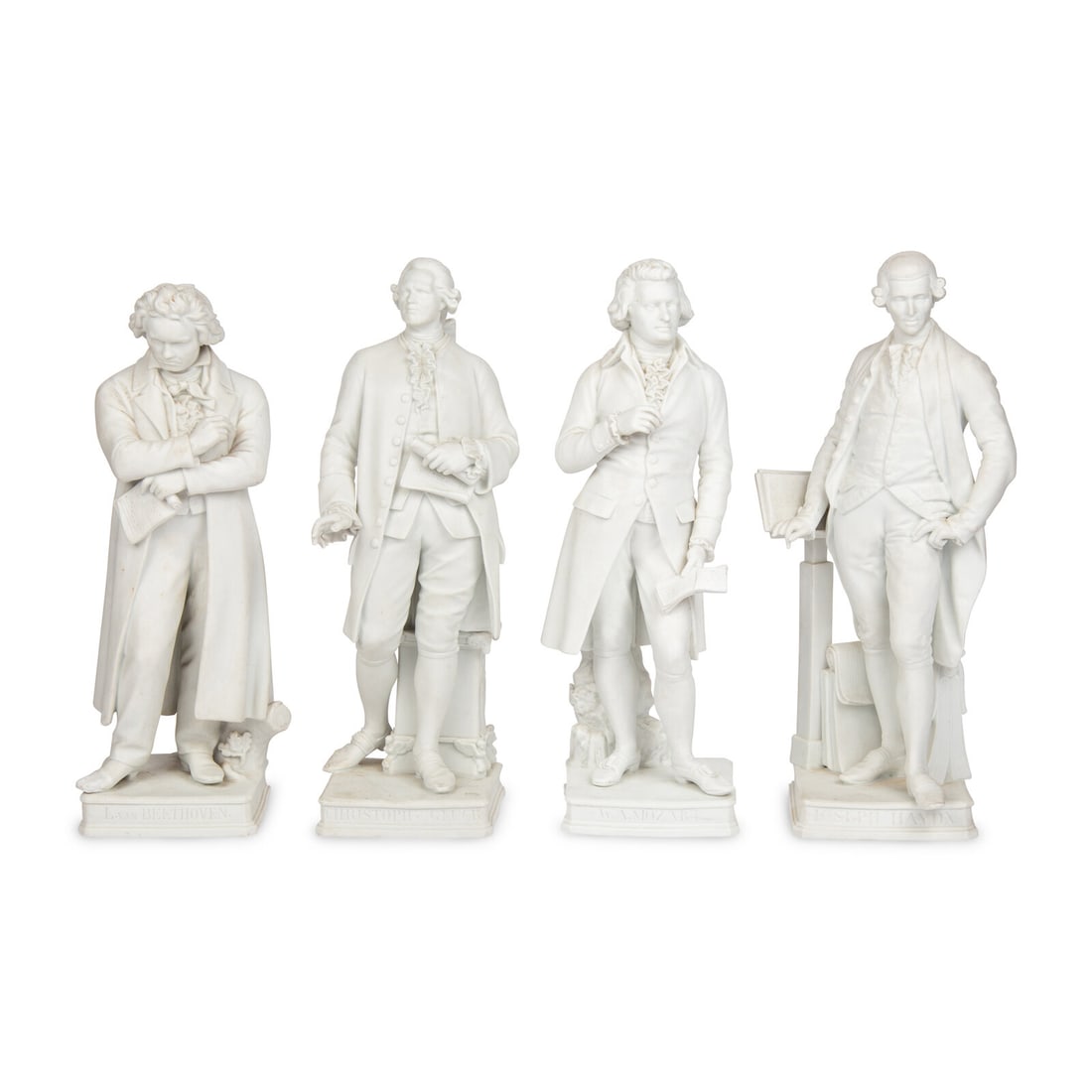 A Group of Four Bisque Porcelain Models of Composers (1 of 3)
