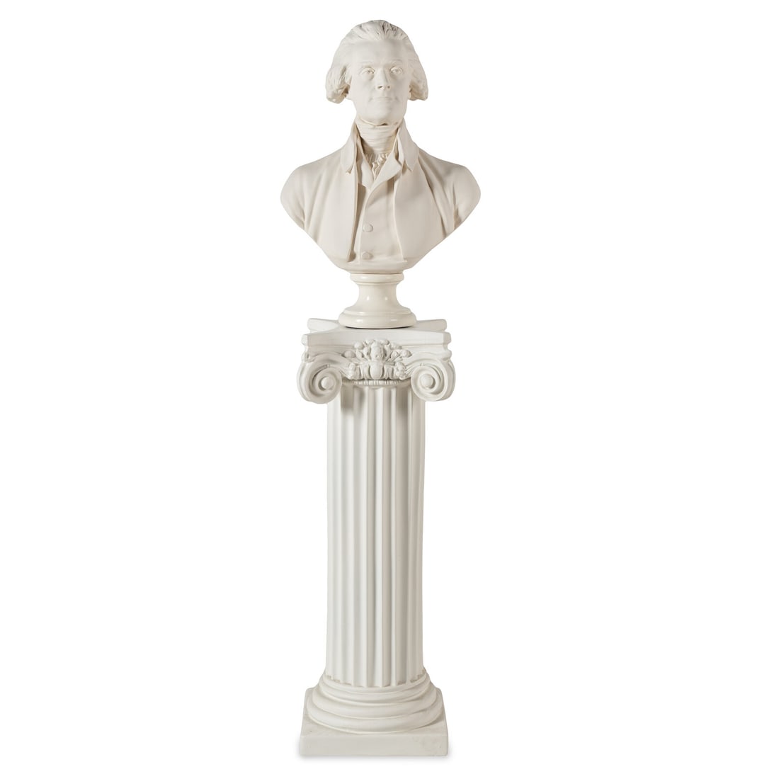 [FOUNDING FATHER]. After Jean-Antoine Houdon, Bust of Thomas Jefferson, plaster (1 of 2)
