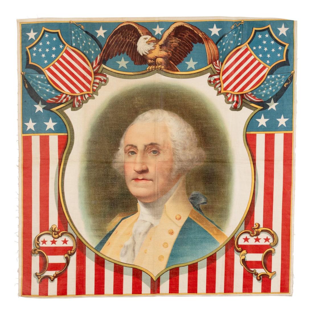 [WASHINGTON, George (1731-1799)]. Kerchief or pillow cover manufactured to mark the centennial of (1 of 1)