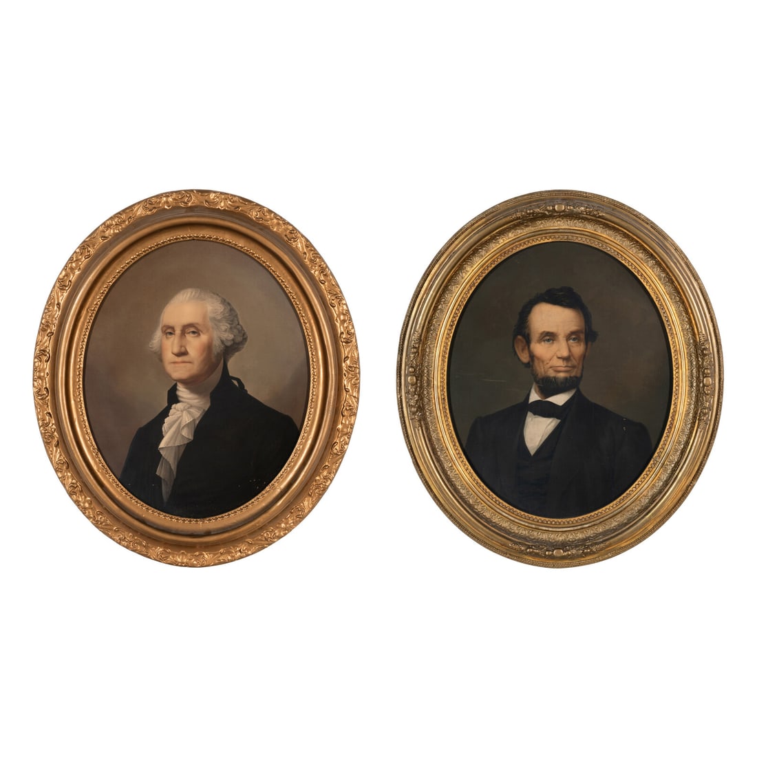 Elijah C. Middleton (American, 1818-1883) Portraits of George Washington and Abraham Lincoln, 1864, (1 of 3)