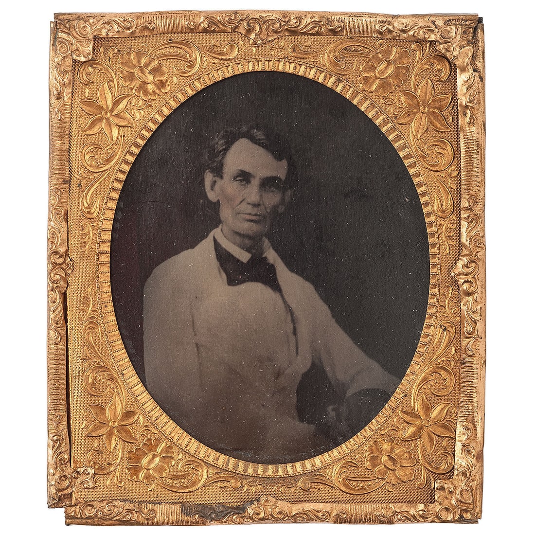 [LINCOLN, Abraham (1809-1865)]. A rare period tintype of Abraham Lincoln: The "Beardstown Portrait," (1 of 4)