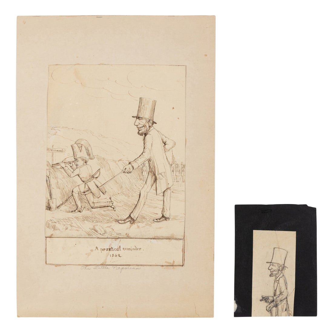 David Hunter Strother (American, 1816-1888) An original "from life" field sketch and a later (1 of 3)