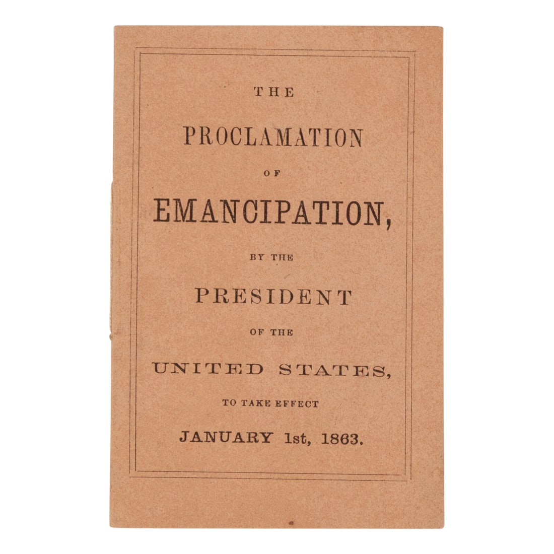 LINCOLN, Abraham (1809-1865). Proclamation of Emancipation, by the President of the United States, (1 of 1)
