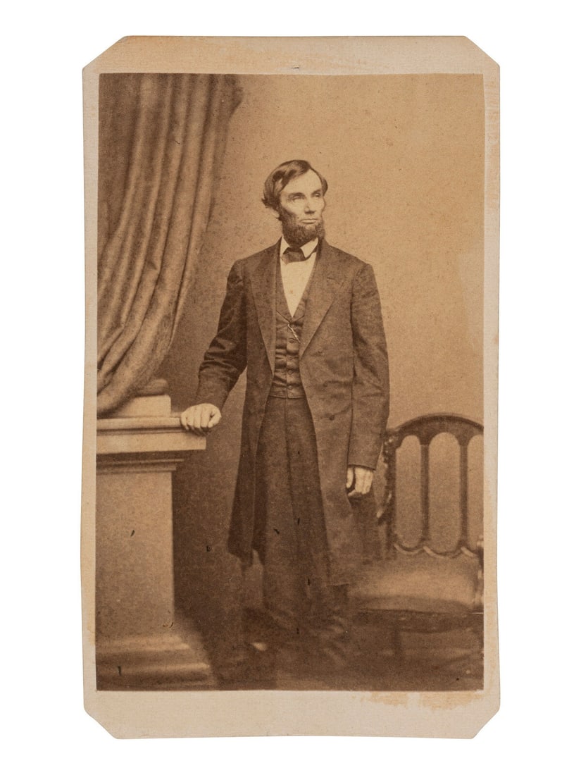 [LINCOLN, Abraham (1809-1865)]. [LE MERE, Thomas, photographer]. CDV of Abraham Lincoln. New York: (1 of 2)
