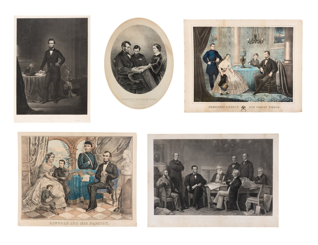 [LINCOLN, Abraham (1809-1865)]. A group of 5 prints, comprising: (1 of 6)