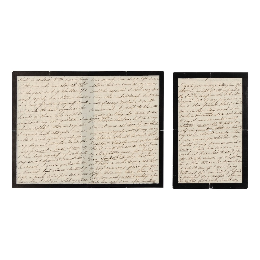 LINCOLN, Mary Todd (1818-1882). Autograph letter signed ("Mary Lincoln") to James Orne, Marienbad,: LINCOLN, Mary Todd (1818-1882). Autograph letter signed ("Mary Lincoln") to James Orne, Marienbad, Bohemia, 28 May 1870. 6pp., 8vo (8 x 5 in.; 203 x 127 mm). on black-bordered mourning stationery, cre