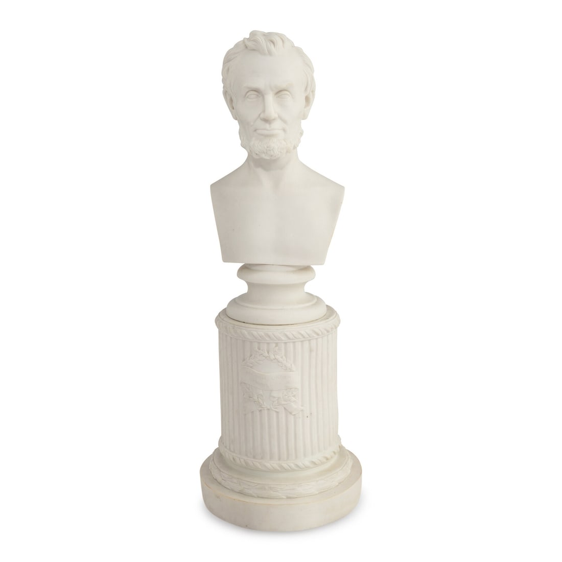Martin Milmore (American, 1844-1883) Bust of Abraham Lincoln, 19th century, parianware (1 of 4)