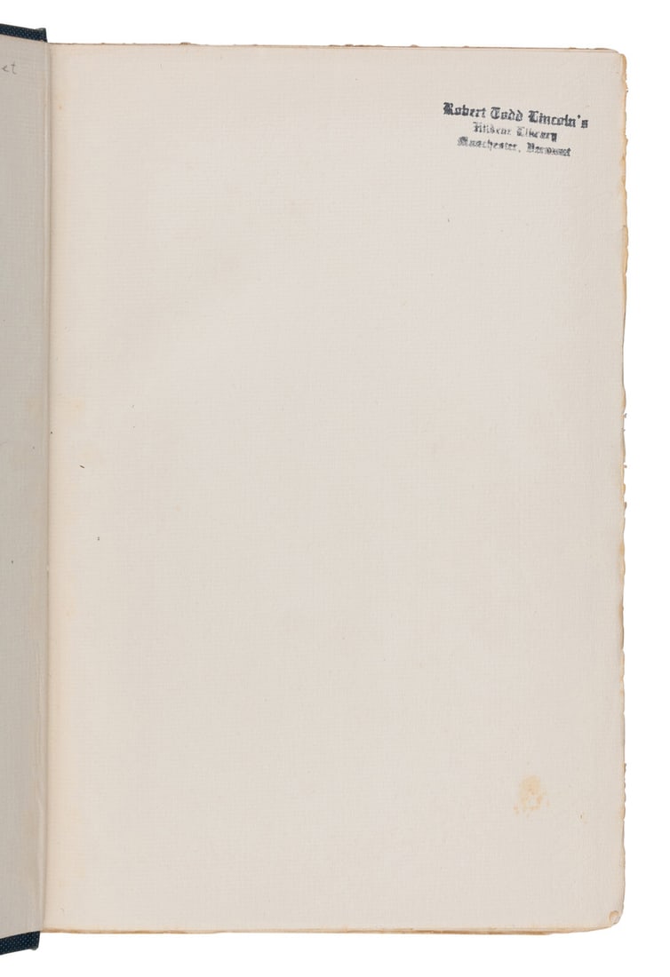 [LINCOLN, Robert Todd (1843-1926), his copy]. -- HAY, John (1838-1905). Letters of John Hay and (1 of 8)