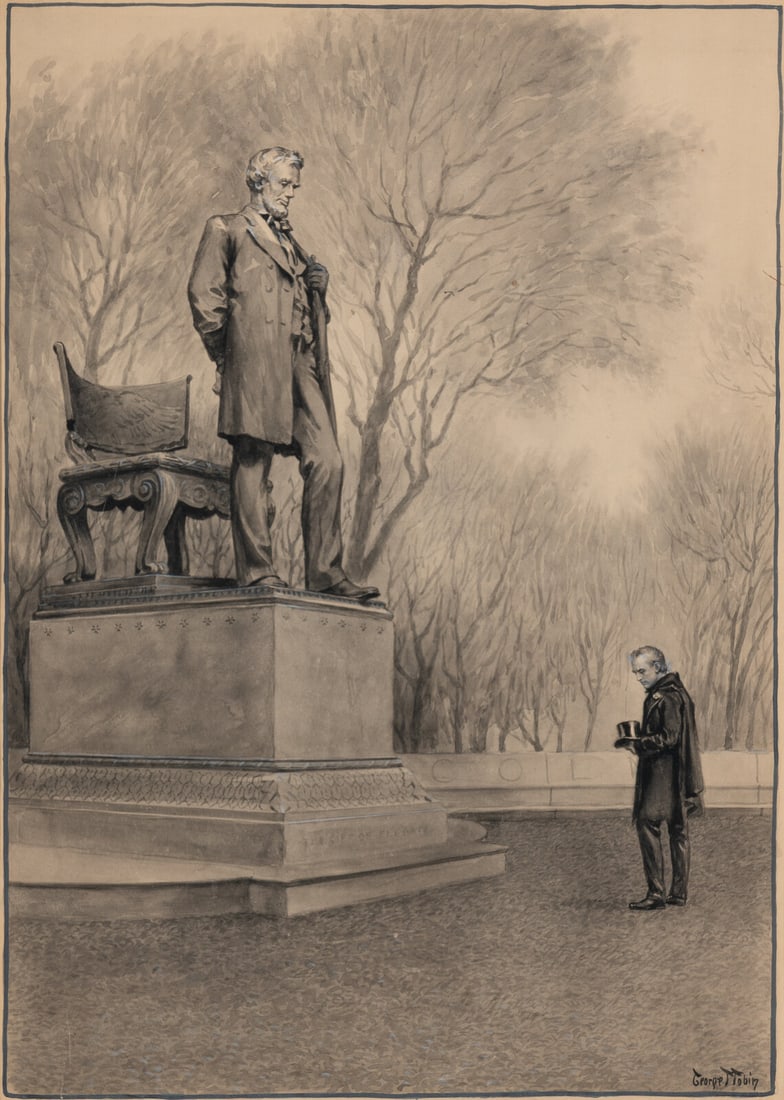George Timothy Tobin (American, 1864-1956) Edwin Booth at Lincoln's Tomb, early 20th century (1 of 2)