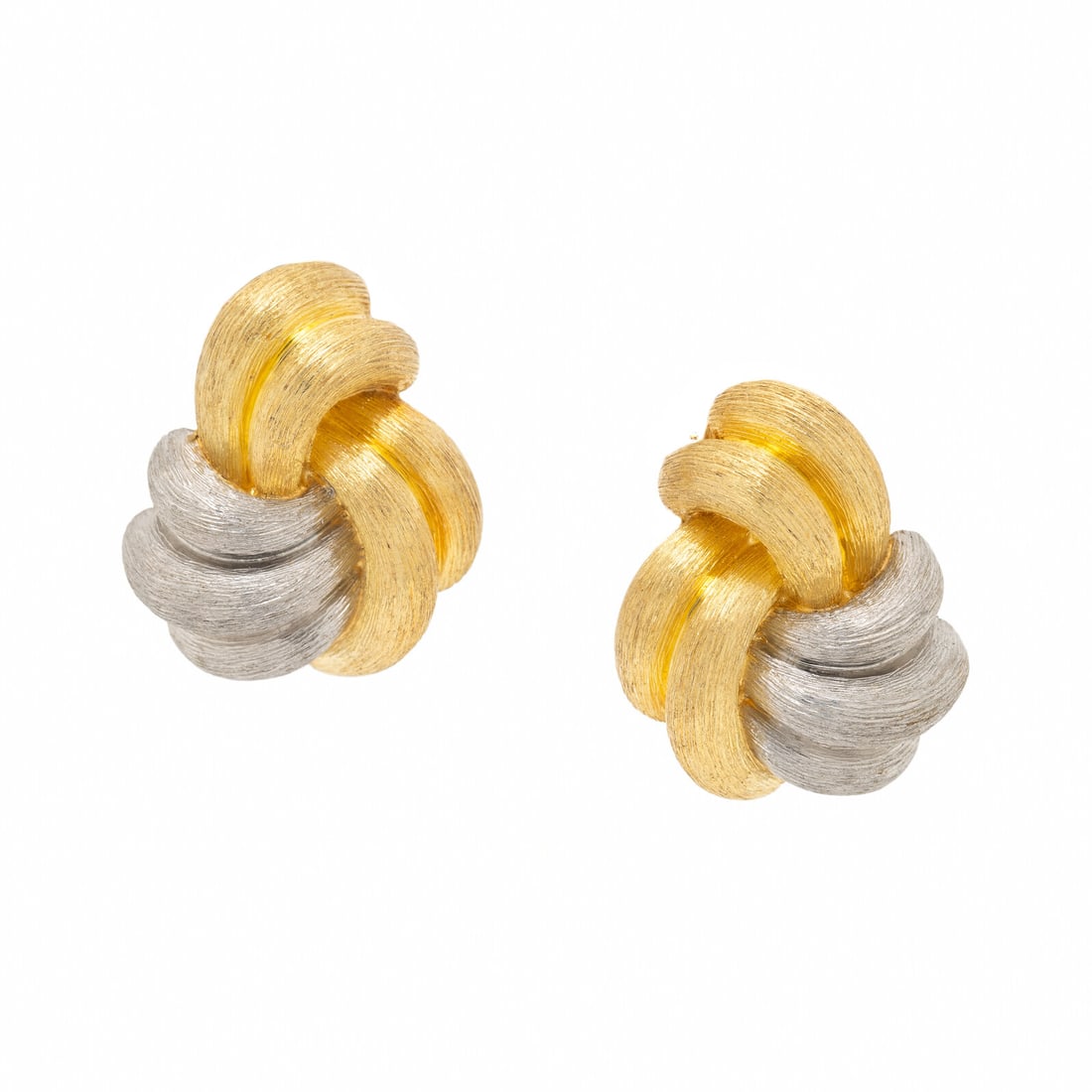 HENRY DUNAY, YELLOW GOLD AND PLATINUM 'SABI' EARRINGS (1 of 2)