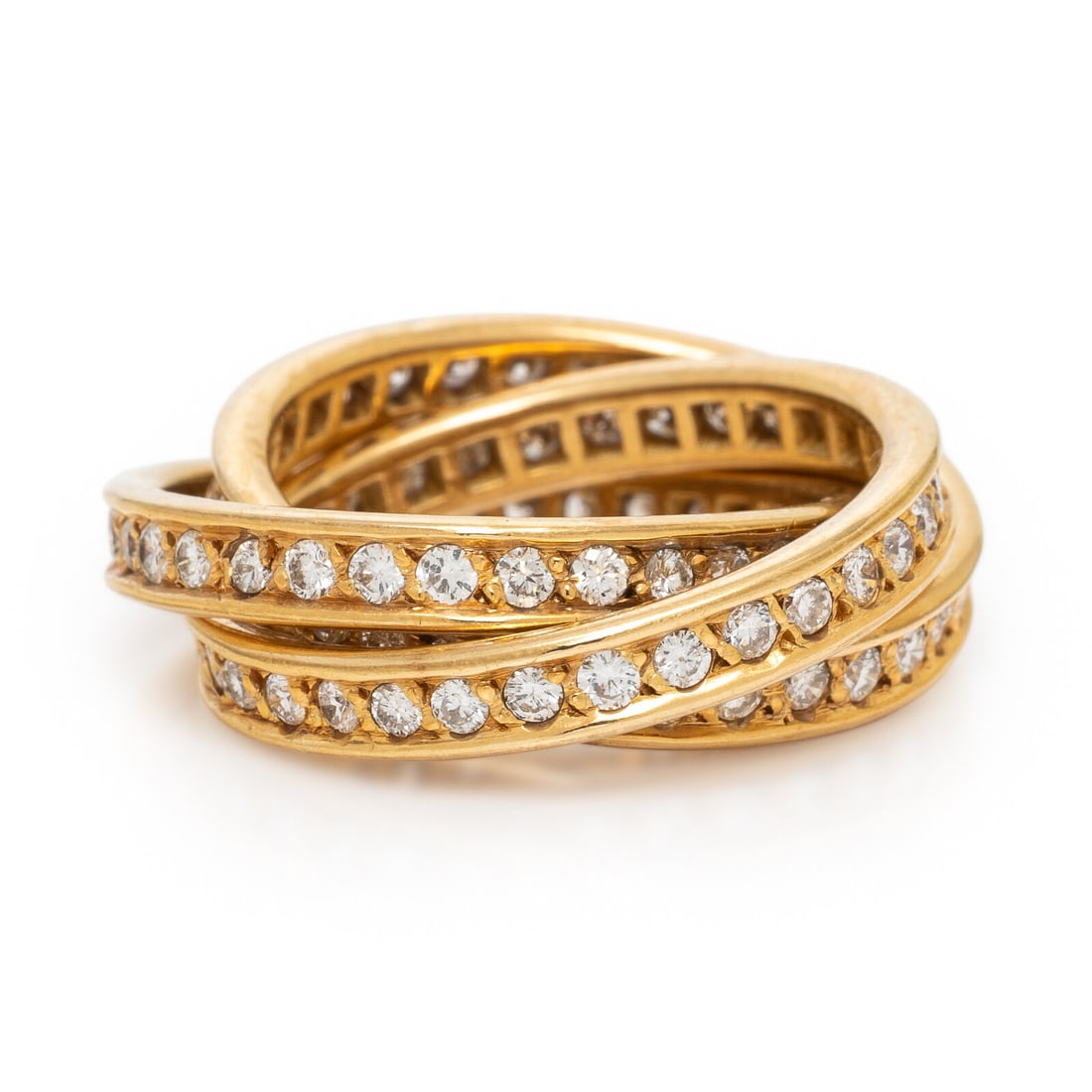 CARTIER, YELLOW GOLD AND DIAMOND 'TRINITY' ROLLING RING (1 of 3)