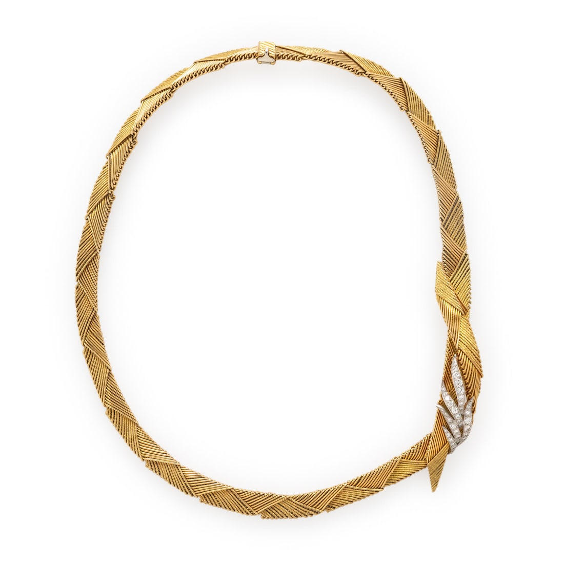 CARTIER, YELLOW GOLD, PLATINUM, AND DIAMOND SPRAY COLLAR NECKLACE (1 of 2)