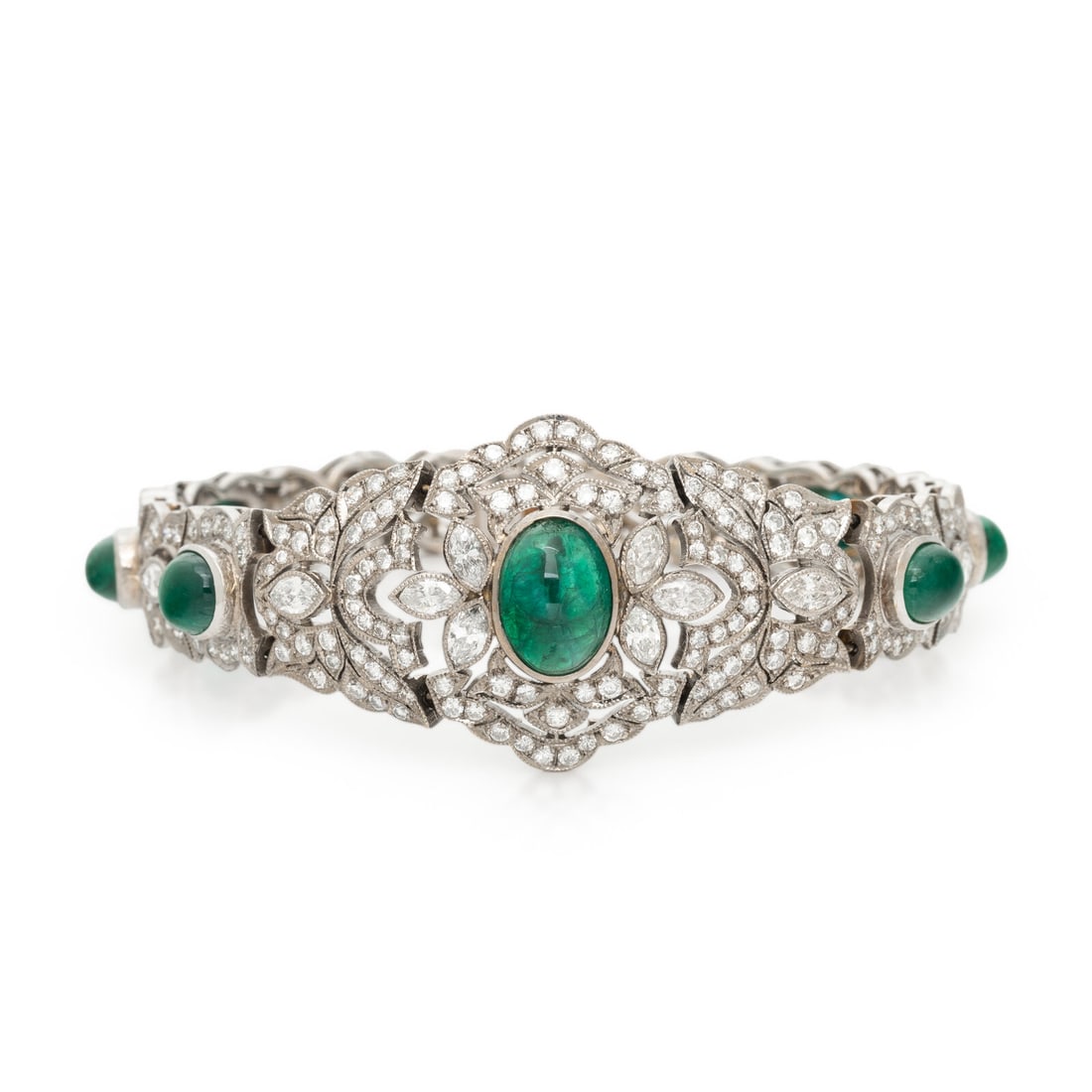 EMERALD, DIAMOND, AND WHITE GOLD BRACELET (1 of 3)