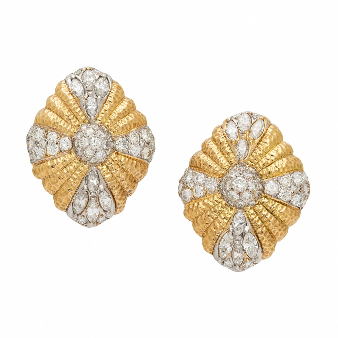 BICOLOR GOLD AND DIAMOND EARRINGS (1 of 2)