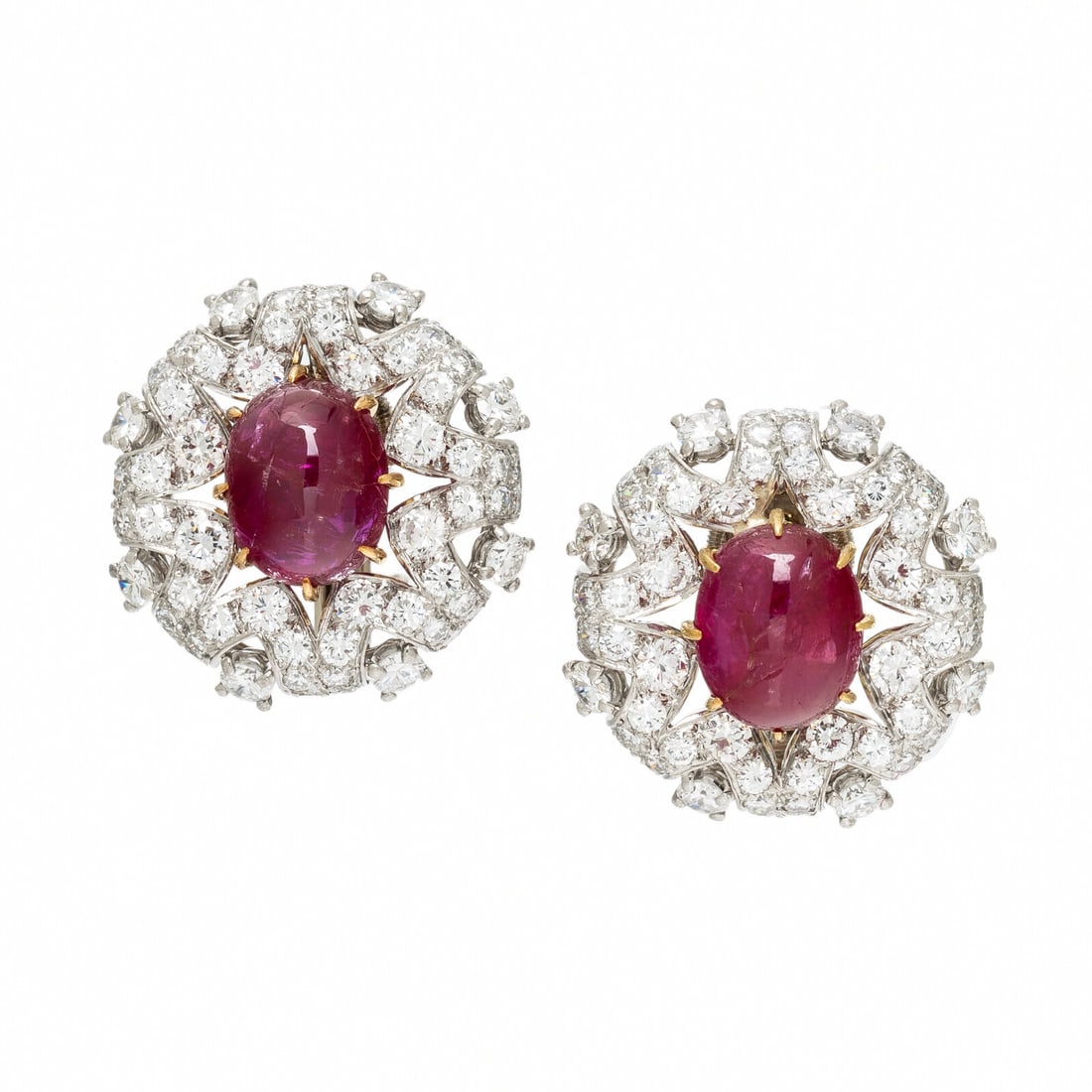 CARTIER, RUBY AND DIAMOND EARRINGS (1 of 2)