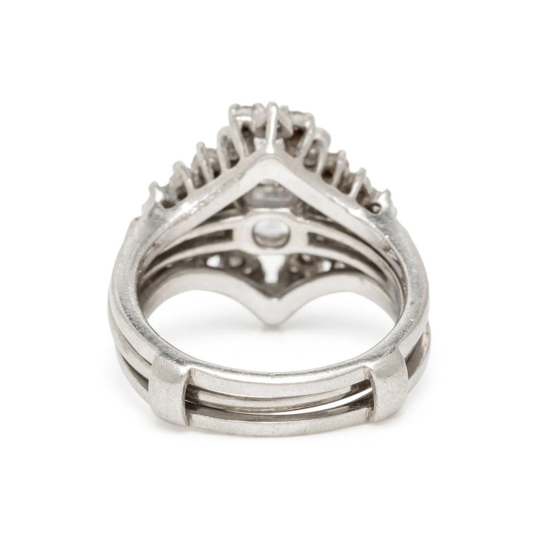 DIAMOND AND PLATINUM RING WITH JACKET - 3