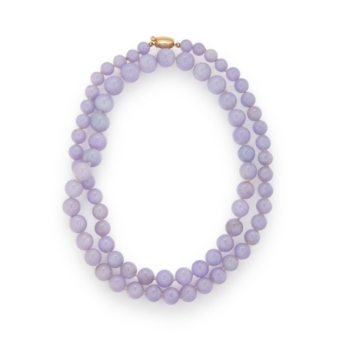 GUMP'S, LAVENDER JADE BEAD NECKLACE (1 of 4)