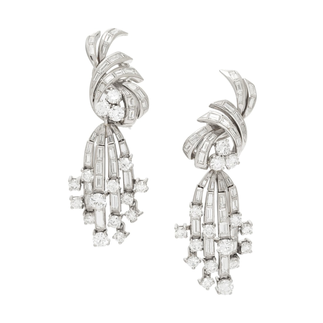 DIAMOND AND PLATINUM EARRINGS (1 of 2)