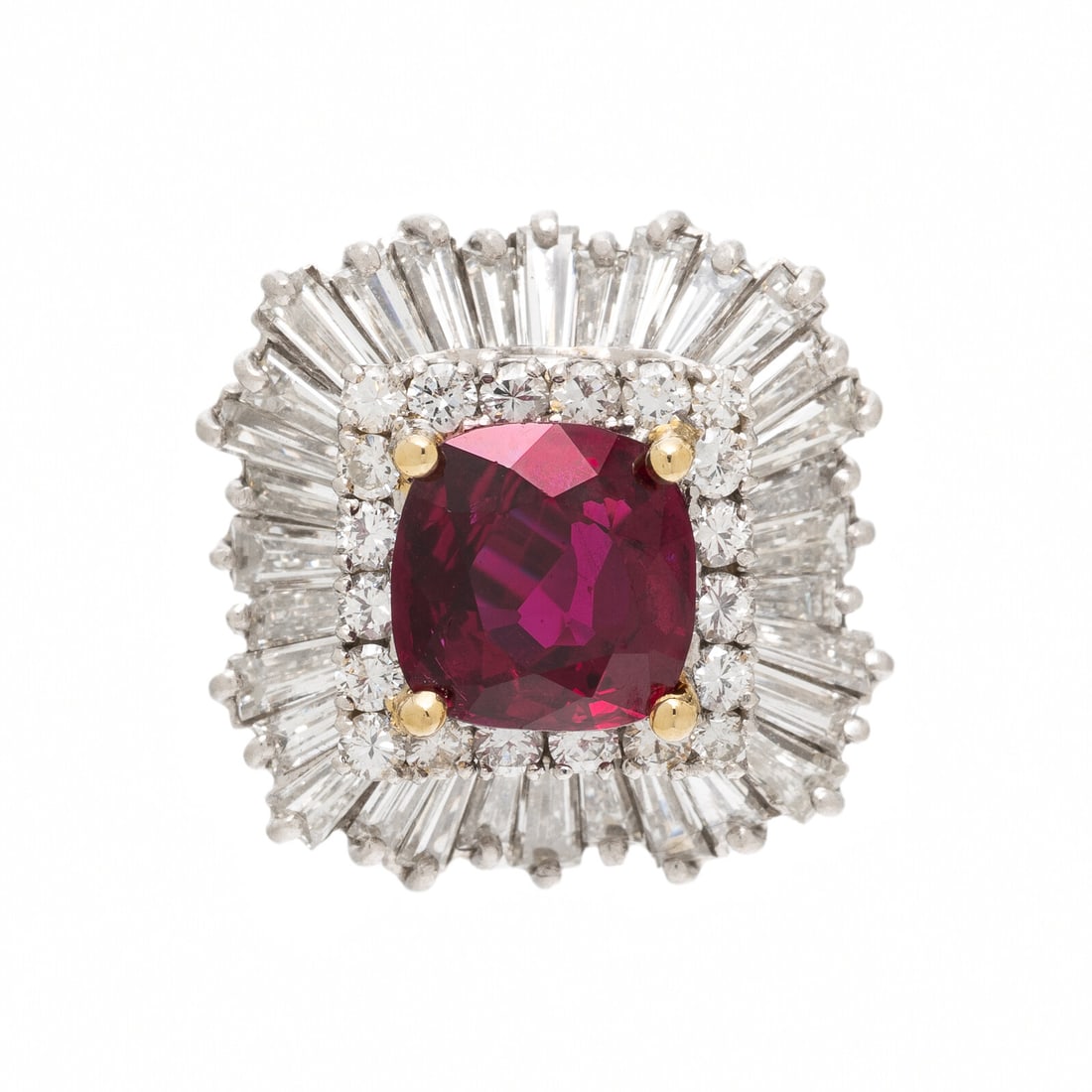 RUBY, DIAMOND, AND PLATINUM BALLERINA RING PENDANT (1 of 5)