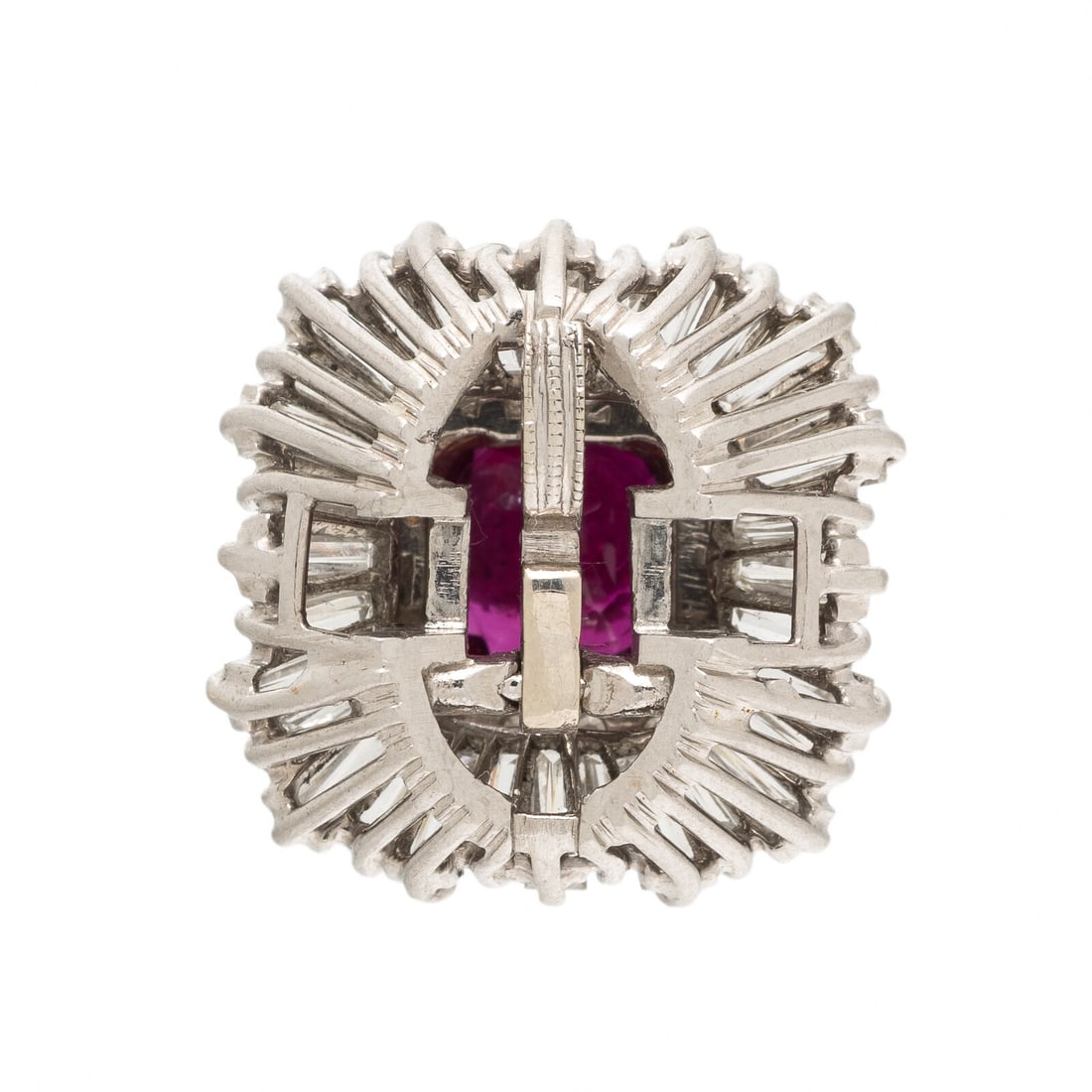 RUBY, DIAMOND, AND PLATINUM BALLERINA RING PENDANT - 2