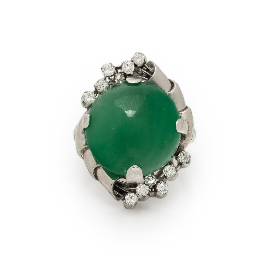 JADEITE JADE AND DIAMOND RING (1 of 4)