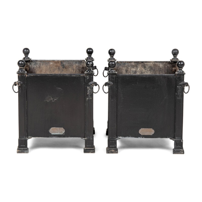 A Pair of Gaignon Black Enameled Metal Jardinières (1 of 14)
