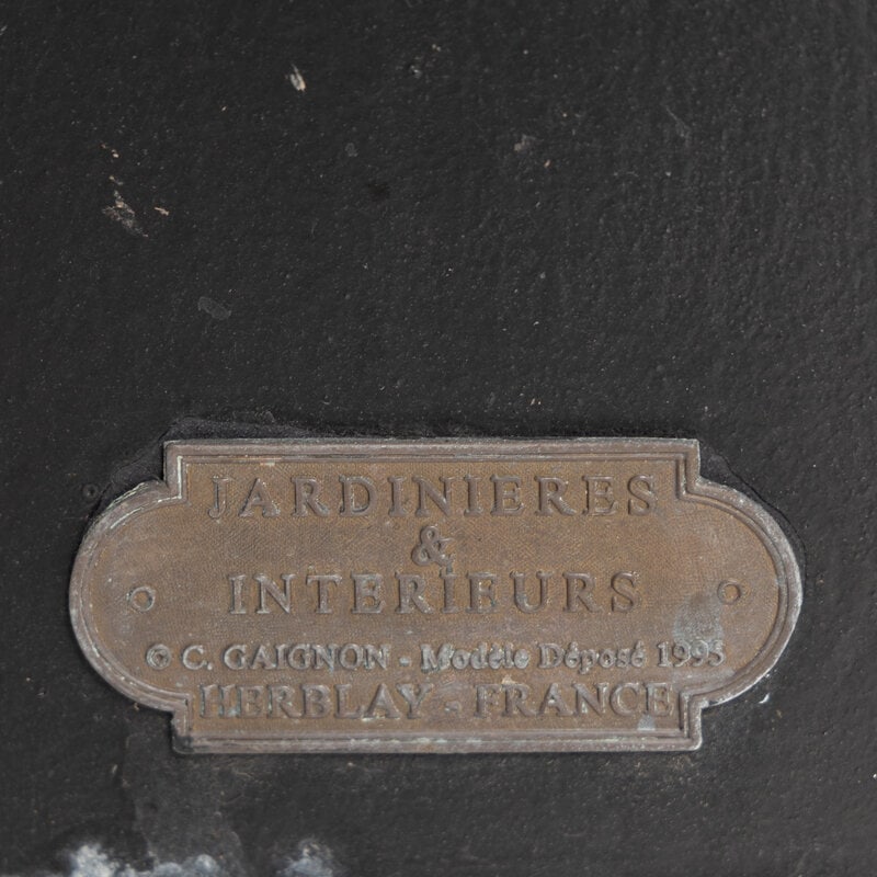 A Pair of Gaignon Black Enameled Metal Jardinières - 3