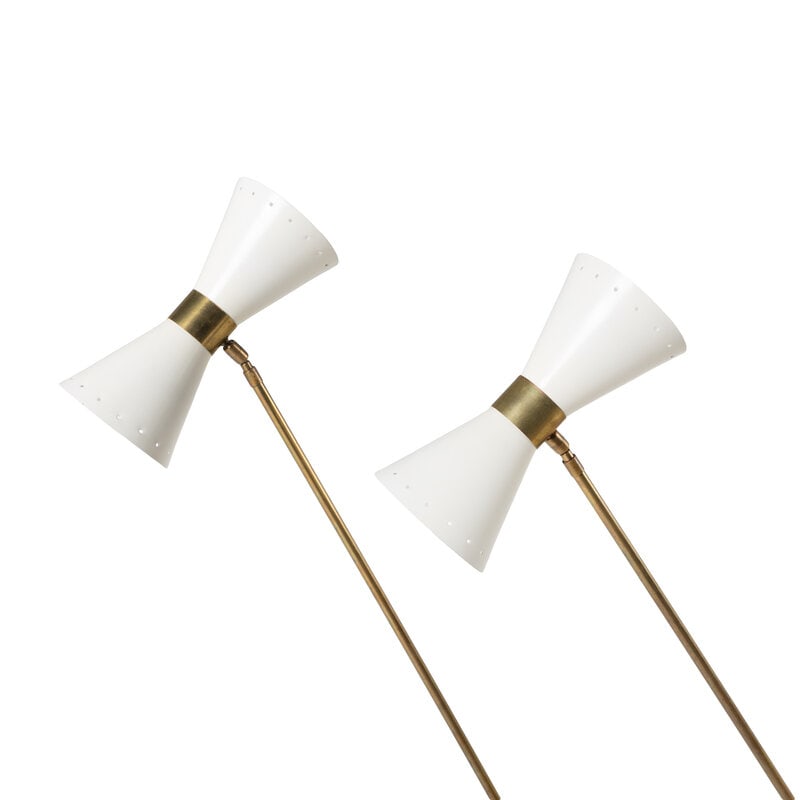 Stilnovo, Attribution Pair of Double-Light Floor Lamps, Circa 1950 - 2