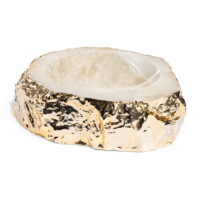 A Contemporary Parcel-Gilt Rock Crystal Bowl: A Contemporary Parcel-Gilt Rock Crystal Bowl Height 2 x width 7 x depth 6 inches. Property from an Alessandra Branca-Designed Chicago Residence This lot is located in Chicago. 