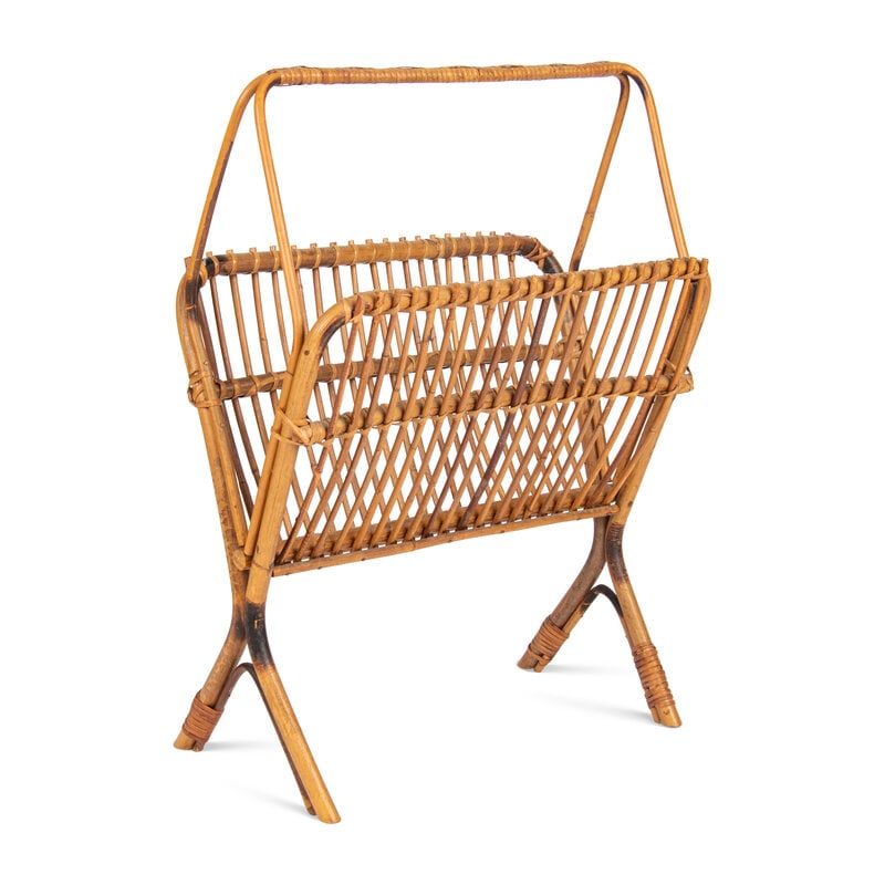 A Vintage Rattan Magazine Rack - 2