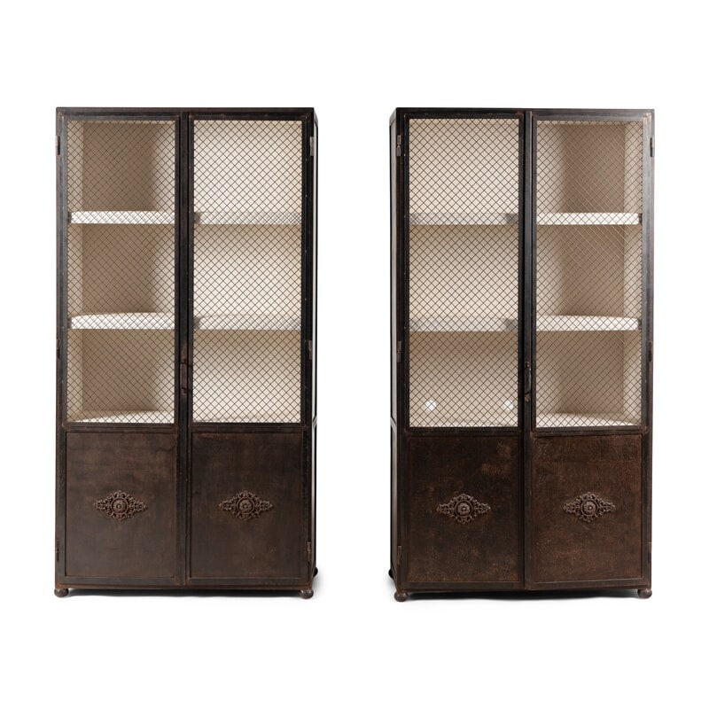 A Pair of French Steel Bookcase Cabinets (1 of 14)