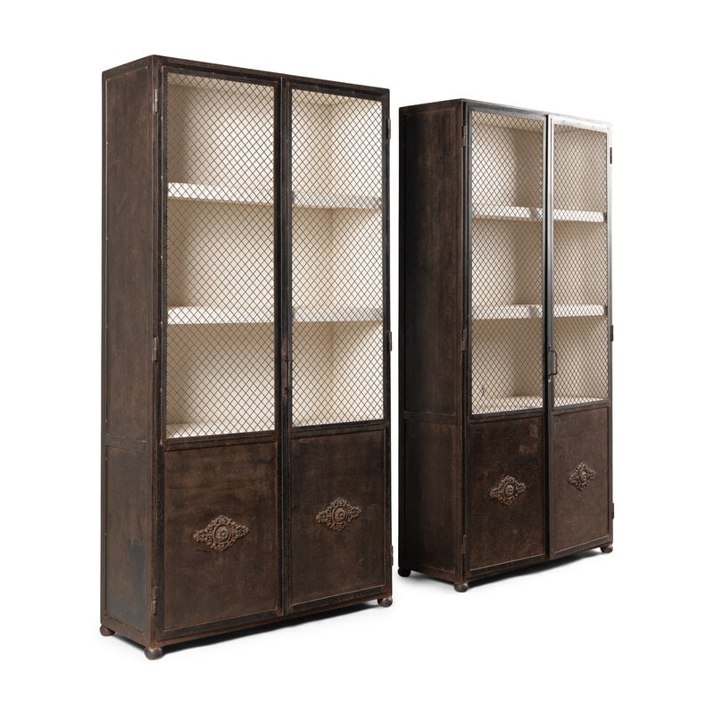 A Pair of French Steel Bookcase Cabinets - 2
