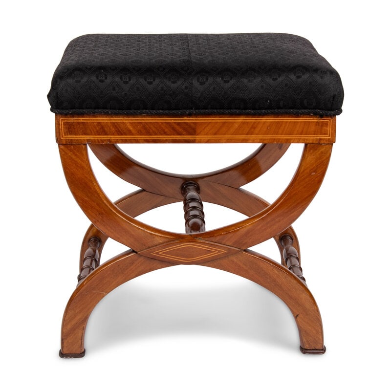 A Biedermeier Walnut Curule Stool (1 of 13)