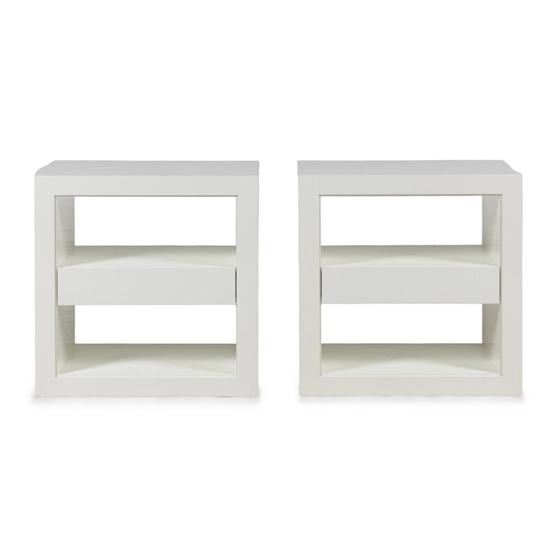 A Pair of Contemporary White Side Tables: A Pair of Contemporary White Side Tables Height 24 x width 24 x depth 15 inches. Property from an Alessandra Branca-Designed Chicago Residence This lot is located in Chicago. 