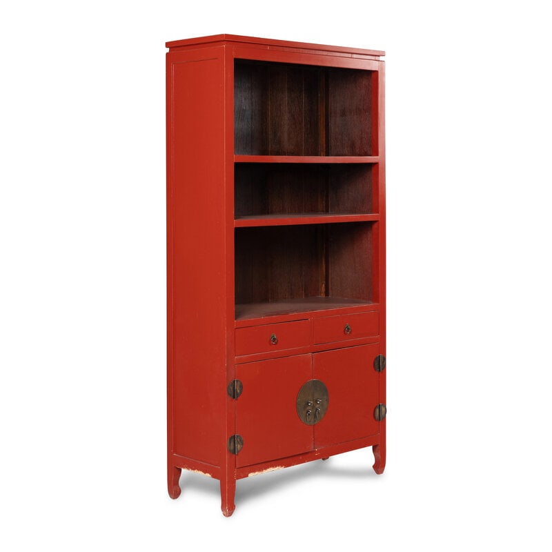 A Chinese Red-Painted Bookcase - 2