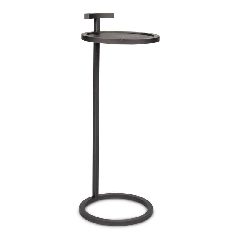 Michel Jouannet (French, 20th Century) Side TableMaison Pouenat, France: Michel Jouannet(French, 20th Century)Side Table Maison Pouenat, Francepatinated steelstamped 'Pouenat Ferronier' and numbered 393 to underside of top. Height 26 x diameter 9 7/8 inches. Property from