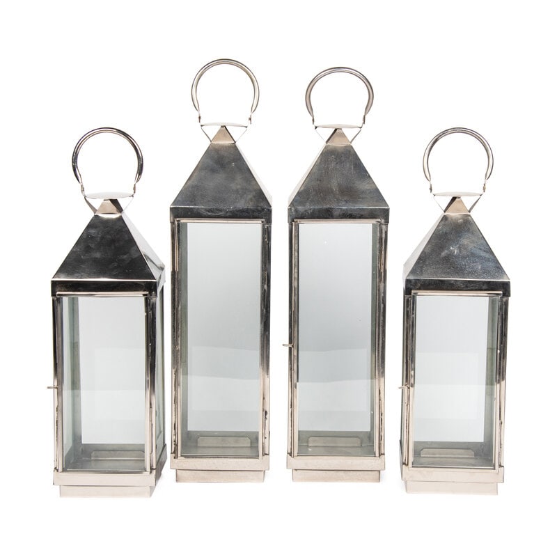A Set of Eight Polished Nickel Lanterns - 2