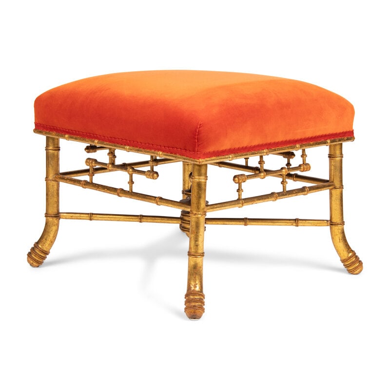 A French Giltwood Faux Bamboo Stool - 2