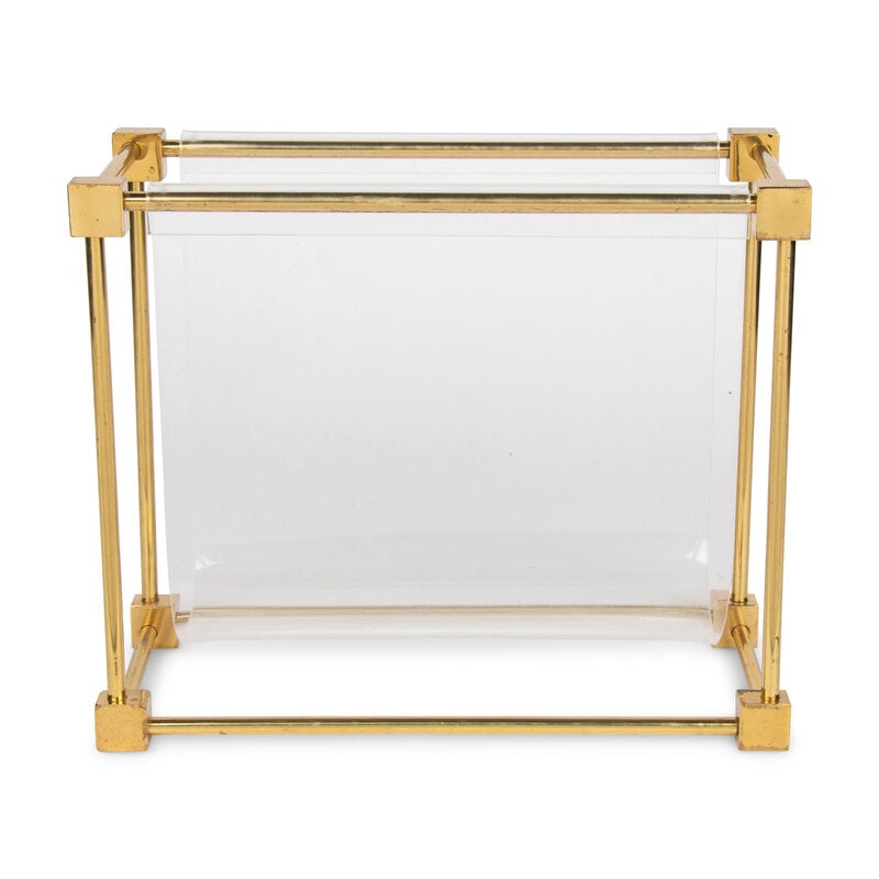 A Contemporary Brass and Acrylic Magazine Rack (1 of 13)