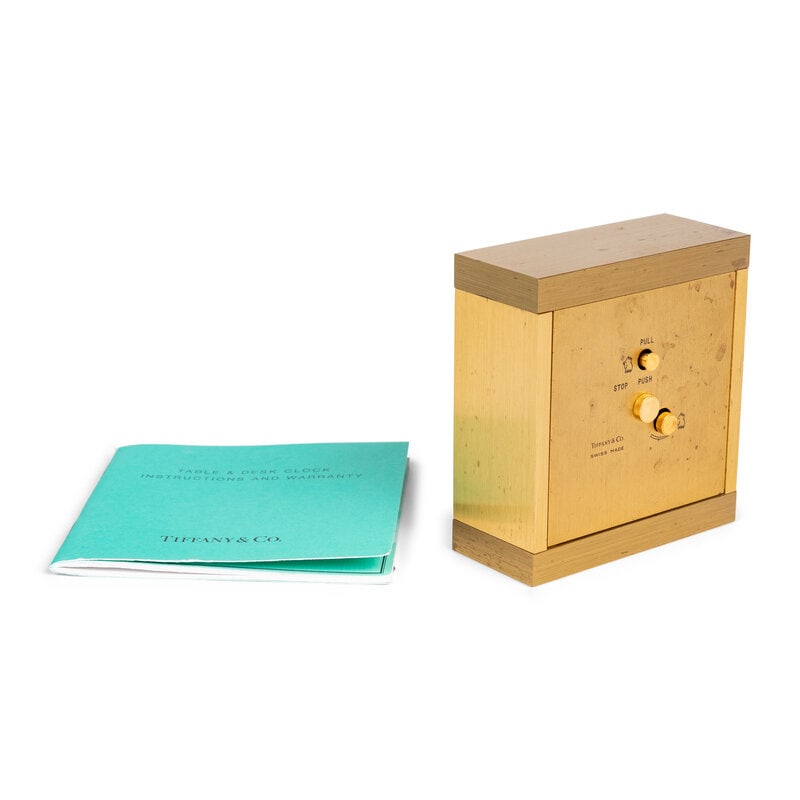 A Tiffany and Co. Brass Table Clock  - 2