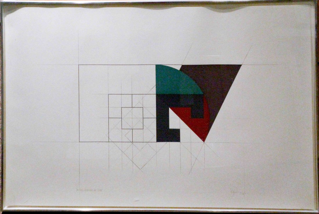 John Pearson, (British, b. 1940), Circle Section Series: John Pearson (British, b. 1940) Circle Section Series: "Shift to Jase," 1982 mixed media edition 7/20, signed John Pearson and dated (lower right), titled (lower left) 21 1/2 x 28 3/4 inches