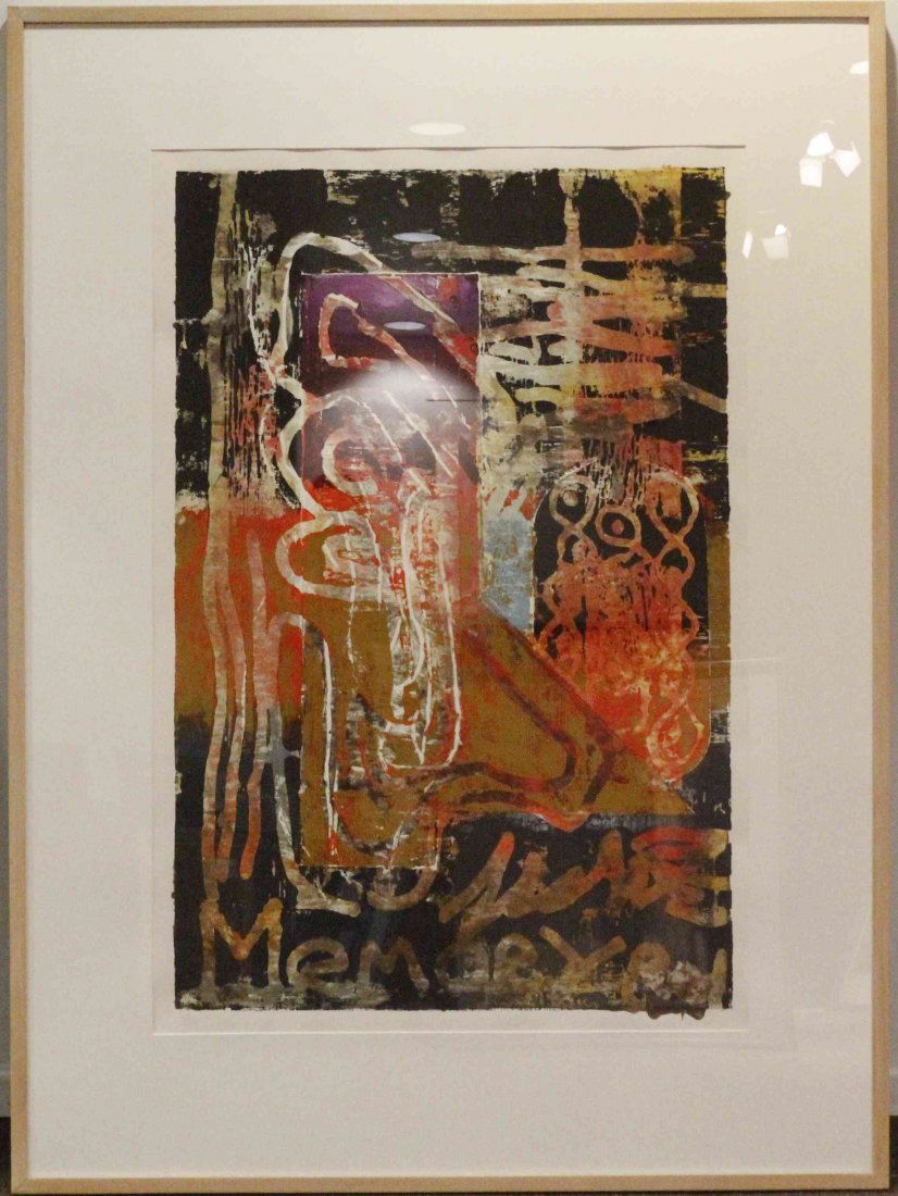 John Walker, (British, b. 1939), Memory I, 1989: John Walker (British, b. 1939) Memory I, 1989 silkscreen and woodcut edition 28/35, signed Walker and dated (lower right) 45 1/2 x 30 inches.