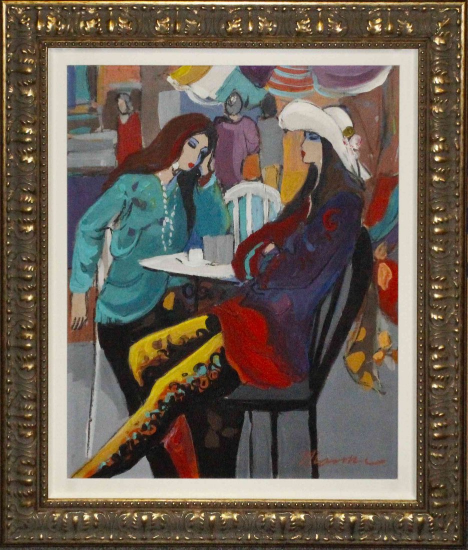Isaac Maimon, (French/Israeli, b. 1951), Patio: Isaac Maimon (French/Israeli, b. 1951) Patio acrylic on canvas signed Maimon (lower right) 29 1/4 x 23 3/8 inches.