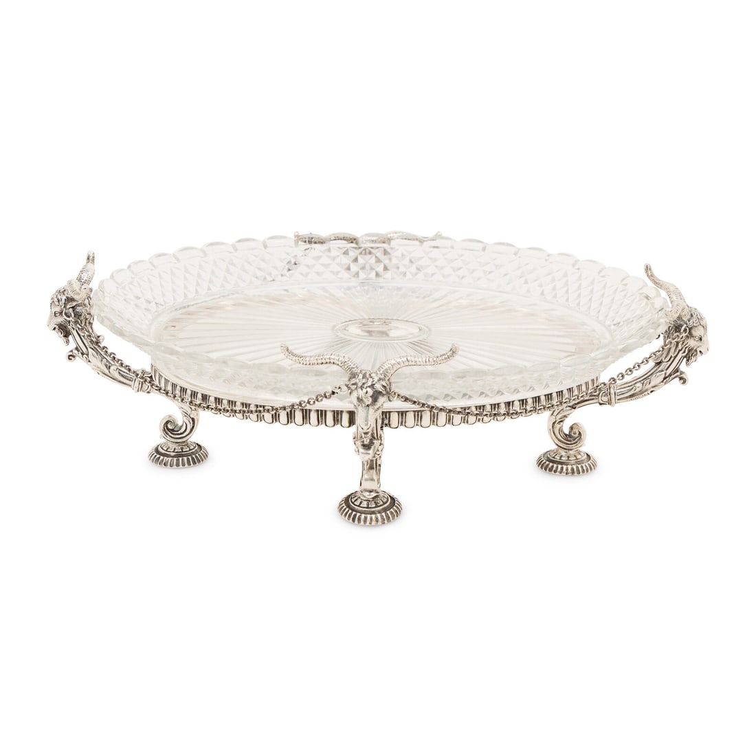 A Baccarat Silvered Bronze Mounted Molded Glass Centerpiece Bowl (1 of 3)