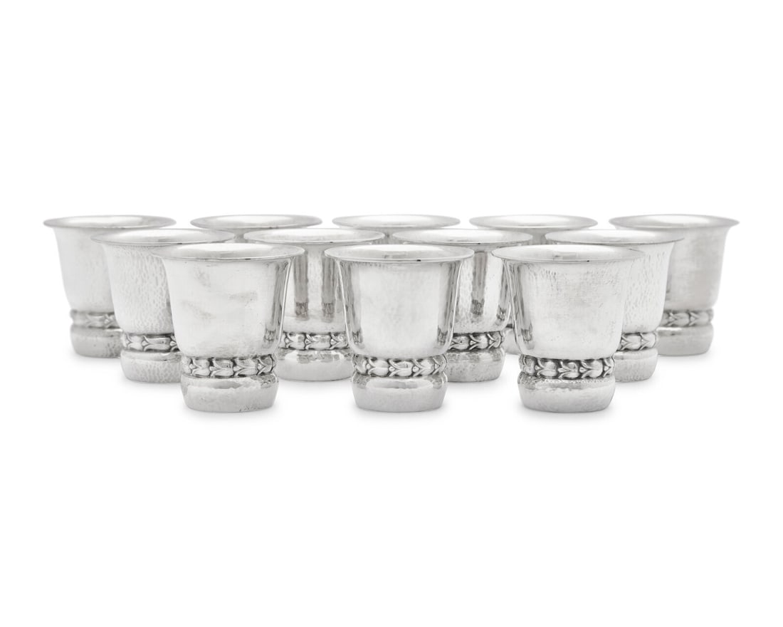 A Set of Twelve Georg Jensen Silver Beakers (1 of 3)
