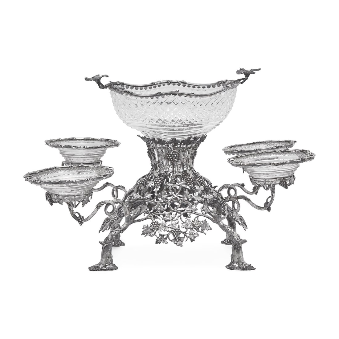 A George III Cut Glass Mounted Silver Epergne (1 of 5)