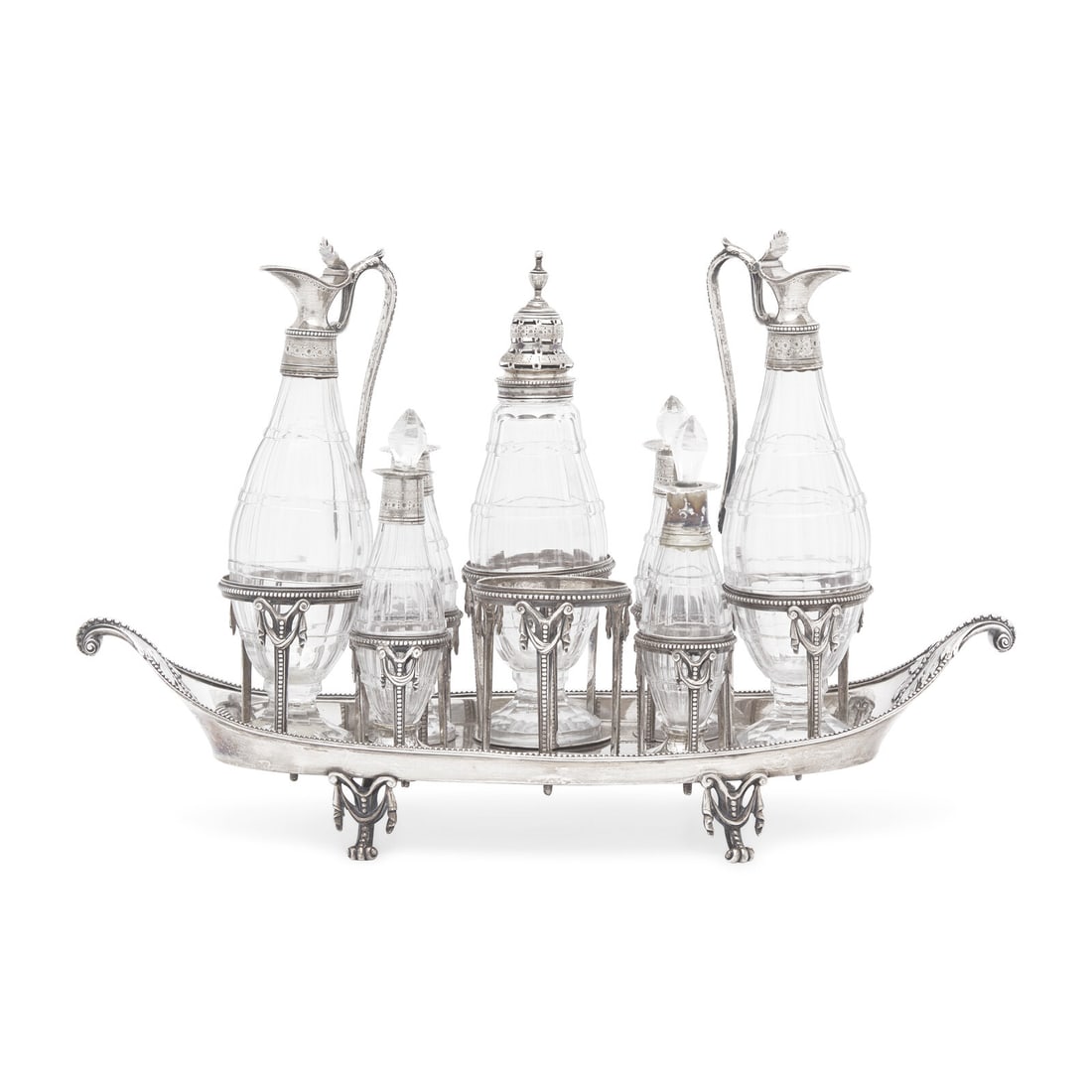 A George III Silver and Cut Glass Cruet Set (1 of 3)